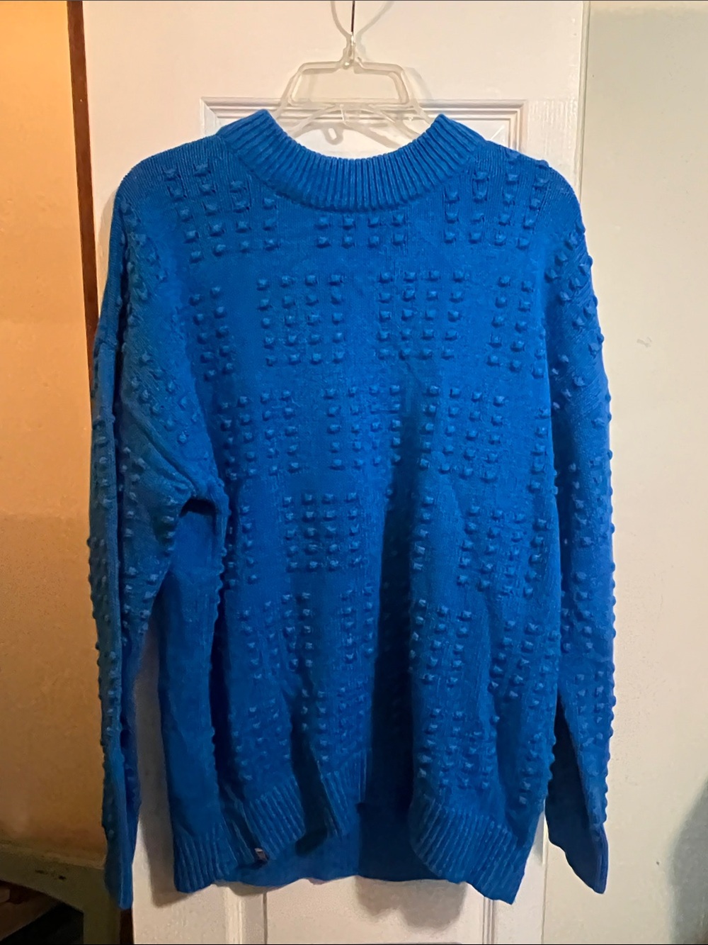 Women’s  Textured Crewneck Sweater - Blue